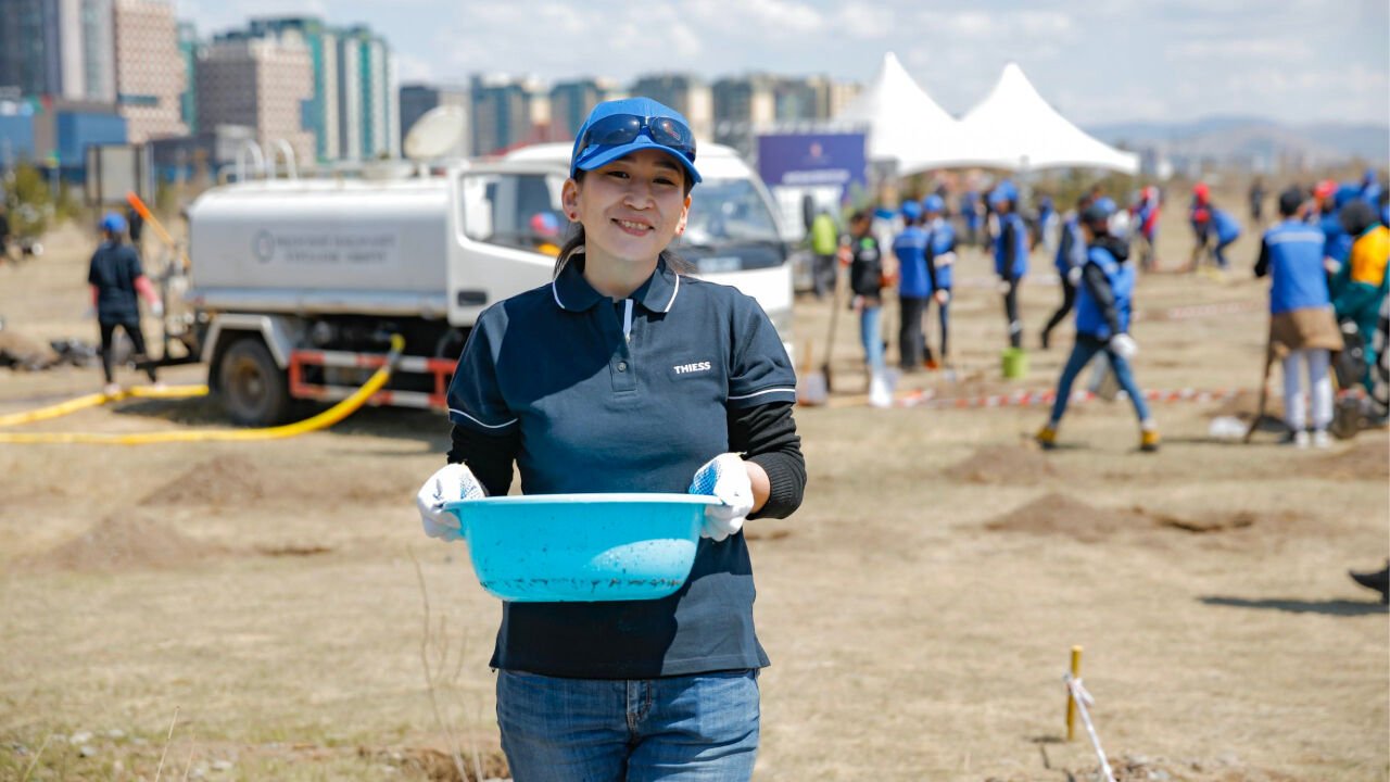 Thiess Mongolia employees take part in nationwide tree planting campaign