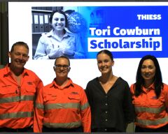 Thiess announces recipient of the inaugural Tori Cowburn Scholarship