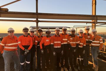 Students from the Mackay Clontarf Academy take part in the on-site camp at Lake Vermont, gaining firsthand experience of mining operations 